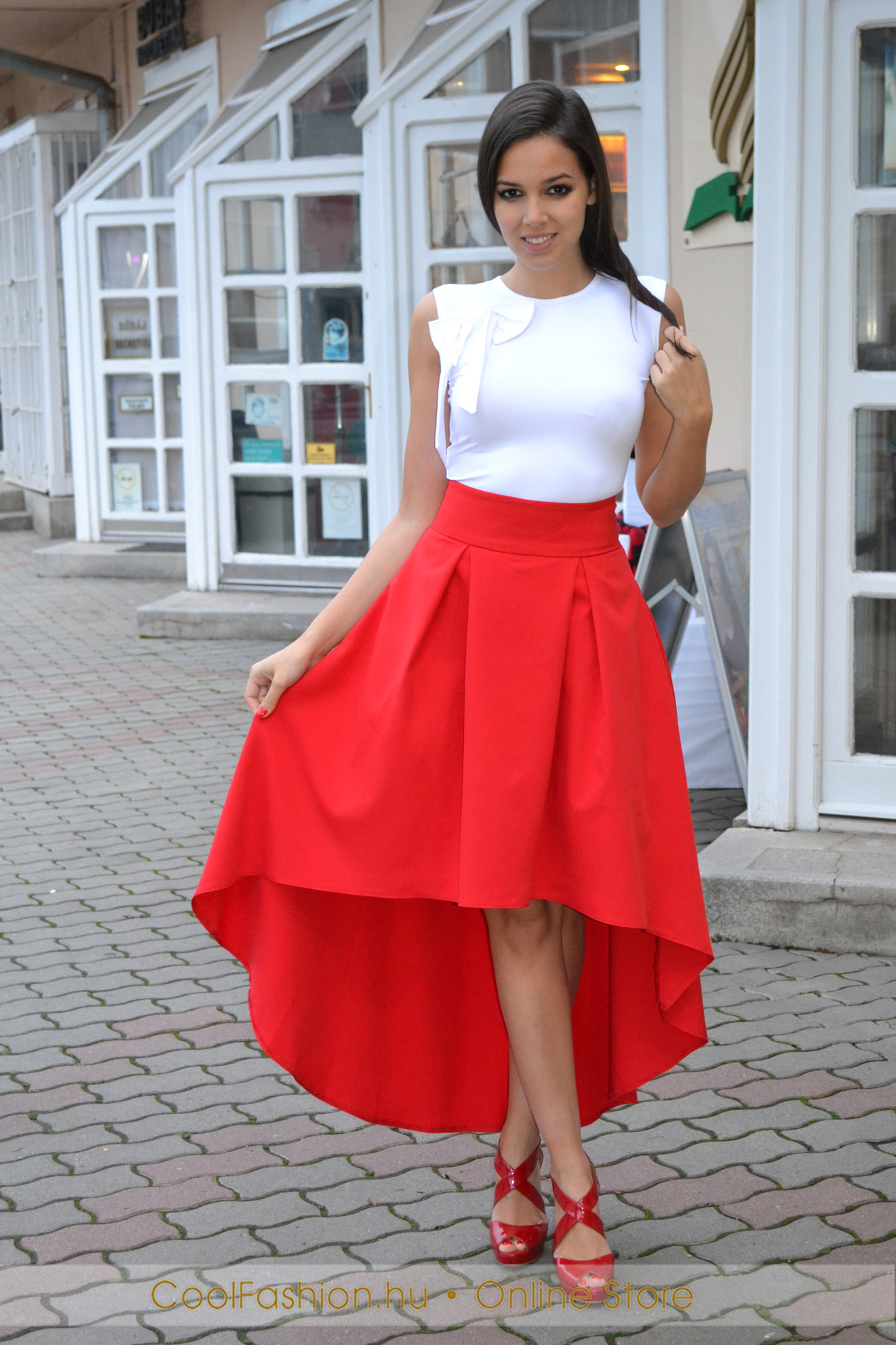 piros maxi szoknya skirts